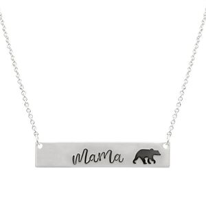 Silver 'Mama' Bear Necklace